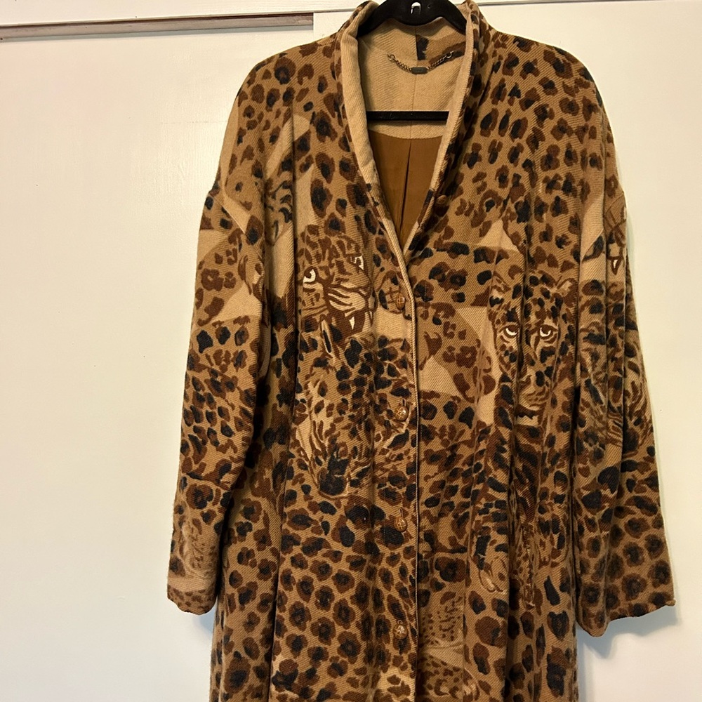 Vintage Mondi Wool Leopard Print Coat